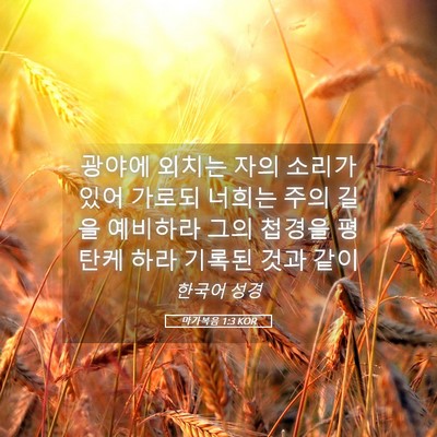 Picture 05 - 마가복음 1:3 KOR - 광야에 외치는 자의 소리가 있어 - Bible Verse Picture