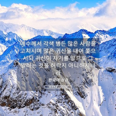 Picture 05 - 마가복음 1:34 KOR - 예수께서 각색 병든 많은 사람을 - Bible Verse Picture