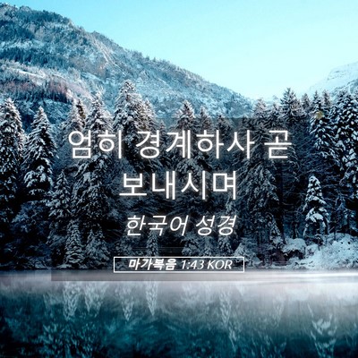 Picture 05 - 마가복음 1:43 KOR - 엄히 경계하사 곧 - Bible Verse Picture
