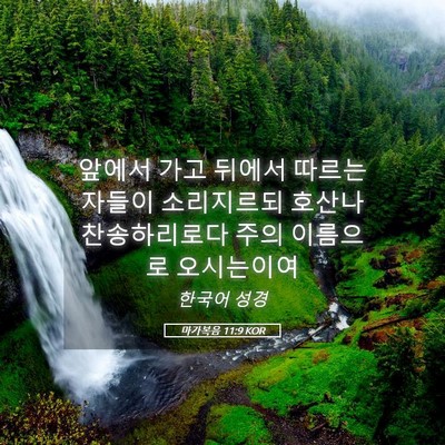 Picture 05 - 마가복음 11:9 KOR - 앞에서 가고 뒤에서 따르는 자들이 - Bible Verse Picture