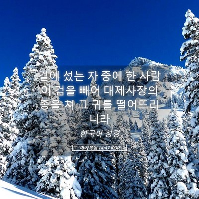 Picture 05 - 마가복음 14:47 KOR - 곁에 섰는 자 중에 한 사람이 검을 - Bible Verse Picture