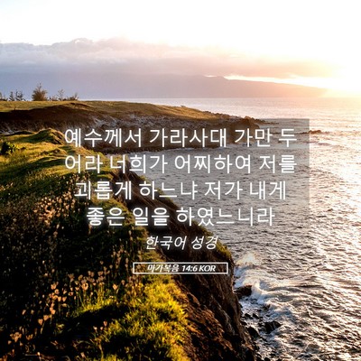 Picture 05 - 마가복음 14:6 KOR - 예수께서 가라사대 가만 두어라 - Bible Verse Picture