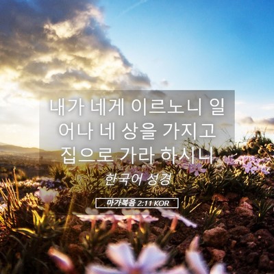 Picture 05 - 마가복음 2:11 KOR - 내가 네게 이르노니 일어나 네 상을 - Bible Verse Picture