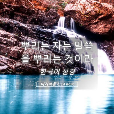 Picture 05 - 마가복음 4:14 KOR - 뿌리는 자는 말씀을 뿌리는 - Bible Verse Picture