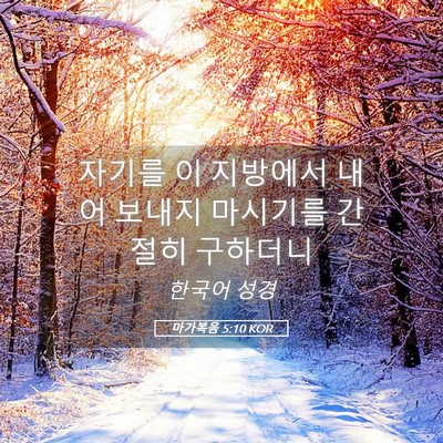 Picture 05 - 마가복음 5:10 KOR - 자기를 이 지방에서 내어 보내지 - Bible Verse Picture