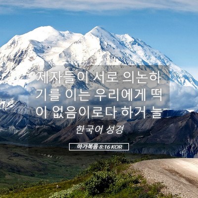 Picture 05 - 마가복음 8:16 KOR - 제자들이 서로 의논하기를 이는 - Bible Verse Picture