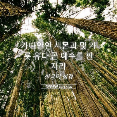 Picture 05 - 마태복음 10:4 KOR - 가나안인 시몬과 및 가룟 유다 곧 - Bible Verse Picture