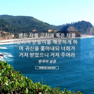 Picture 05 - 마태복음 10:8 KOR - 병든 자를 고치며 죽은 자를 살리며 - Bible Verse Picture
