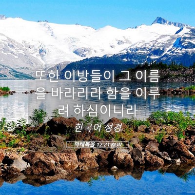 Picture 05 - 마태복음 12:21 KOR - 또한 이방들이 그 이름을 바라리라 - Bible Verse Picture