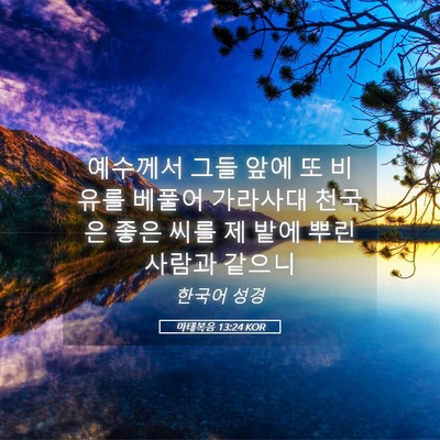 Picture 05 - 마태복음 13:24 KOR - 예수께서 그들 앞에 또 비유를 - Bible Verse Picture