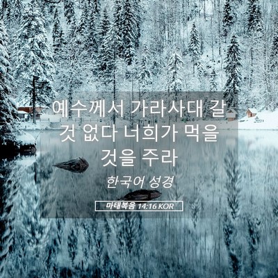 Picture 05 - 마태복음 14:16 KOR - 예수께서 가라사대 갈것 없다 너희가 - Bible Verse Picture
