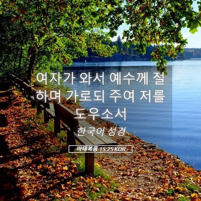 Picture 05 - 마태복음 15:25 KOR - 여자가 와서 예수께 절하며 가로되 - Bible Verse Picture