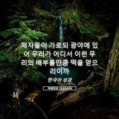 Picture 05 - 마태복음 15:33 KOR - 제자들이 가로되 광야에 있어 우리가 - Bible Verse Picture
