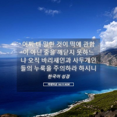 Picture 05 - 마태복음 16:11 KOR - 어찌 내 말한 것이 떡에 관함이 아닌 - Bible Verse Picture