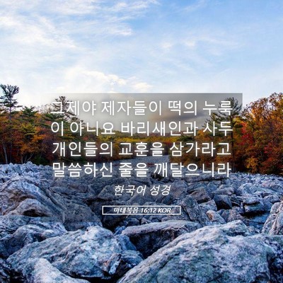 Picture 05 - 마태복음 16:12 KOR - 그제야 제자들이 떡의 누룩이 아니요 - Bible Verse Picture