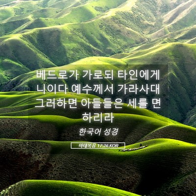 Picture 05 - 마태복음 17:26 KOR - 베드로가 가로되 타인에게니이다 - Bible Verse Picture