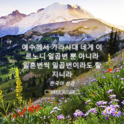 Picture 05 - 마태복음 18:22 KOR - 예수께서 가라사대 네게 이르노니 - Bible Verse Picture