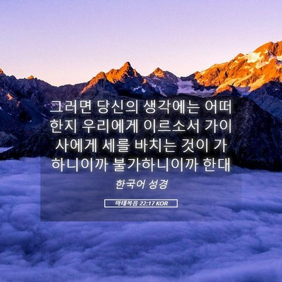 Picture 05 - 마태복음 22:17 KOR - 그러면 당신의 생각에는 어떠한지 - Bible Verse Picture