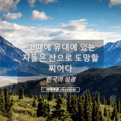 Picture 05 - 마태복음 24:16 KOR - 그 때에 유대에 있는 자들은 산으로 - Bible Verse Picture