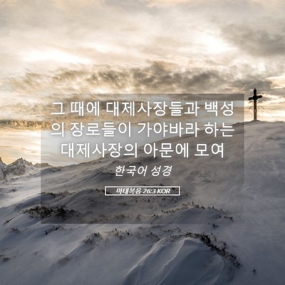 Picture 05 - 마태복음 26:3 KOR - 그 때에 대제사장들과 백성의 - Bible Verse Picture