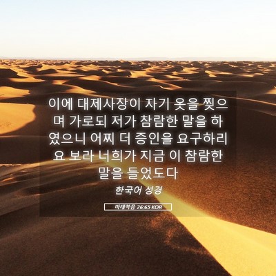 Picture 05 - 마태복음 26:65 KOR - 이에 대제사장이 자기 옷을 찢으며 - Bible Verse Picture