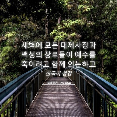 Picture 05 - 마태복음 27:1 KOR - 새벽에 모든 대제사장과 백성의 - Bible Verse Picture