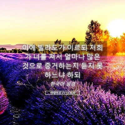 Picture 05 - 마태복음 27:13 KOR - 이에 빌라도가 이르되 저희가 너를 - Bible Verse Picture