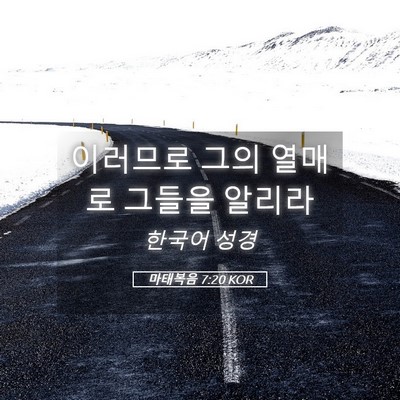 Picture 05 - 마태복음 7:20 KOR - 이러므로 그의 열매로 그들을 - Bible Verse Picture