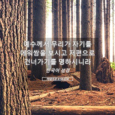 Picture 05 - 마태복음 8:18 KOR - 예수께서 무리가 자기를 에워쌈을 - Bible Verse Picture