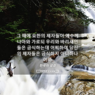 Picture 05 - 마태복음 9:14 KOR - 그 때에 요한의 제자들이 예수께 - Bible Verse Picture