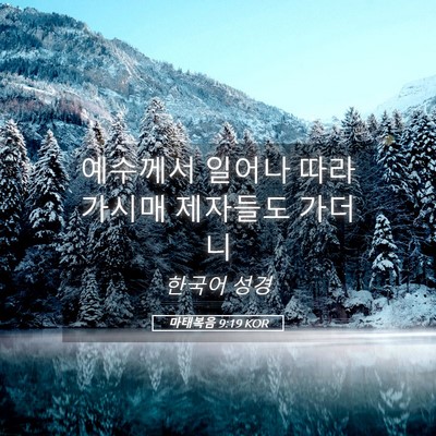 Picture 05 - 마태복음 9:19 KOR - 예수께서 일어나 따라 가시매 - Bible Verse Picture