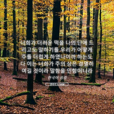 Picture 05 - 말라기 1:7 KOR - 너희가 더러운 떡을 나의 단에 - Bible Verse Picture