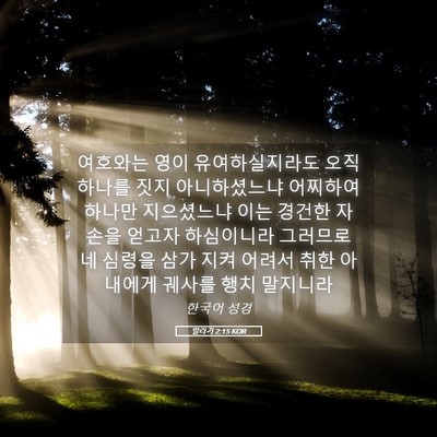 Picture 05 - 말라기 2:15 KOR - 여호와는 영이 유여하실지라도 오직 - Bible Verse Picture