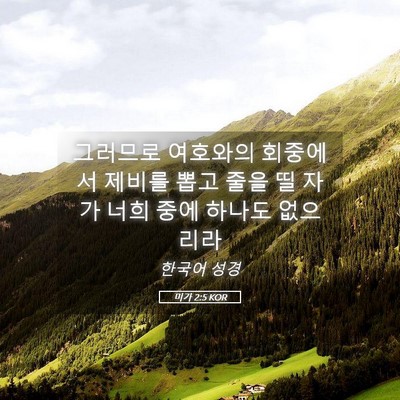 Picture 05 - 미가 2:5 KOR - 그러므로 여호와의 회중에서 제비를 - Bible Verse Picture