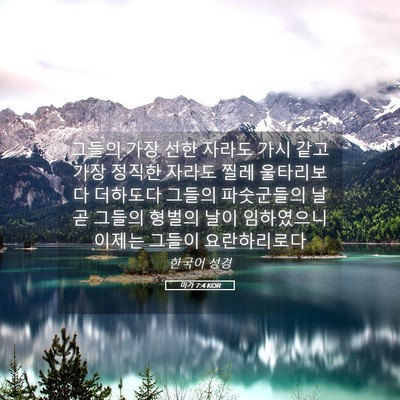 Picture 05 - 미가 7:4 KOR - 그들의 가장 선한 자라도 가시 같고 - Bible Verse Picture