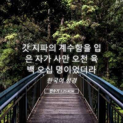 Picture 05 - 민수기 1:25 KOR - 갓 지파의 계수함을 입은 자가 사만 - Bible Verse Picture