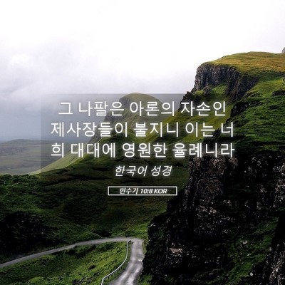 Picture 05 - 민수기 10:8 KOR - 그 나팔은 아론의 자손인 제사장들이 - Bible Verse Picture