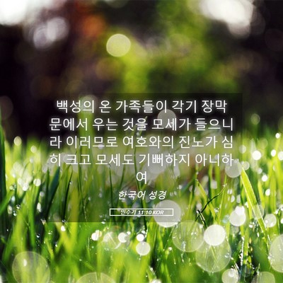 Picture 05 - 민수기 11:10 KOR - 백성의 온 가족들이 각기 장막 - Bible Verse Picture