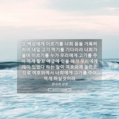 Picture 05 - 민수기 11:18 KOR - 또 백성에게 이르기를 너희 몸을 - Bible Verse Picture