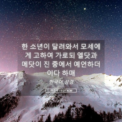 Picture 05 - 민수기 11:27 KOR - 한 소년이 달려와서 모세에게 고하여 - Bible Verse Picture