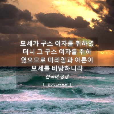 Picture 05 - 민수기 12:1 KOR - 모세가 구스 여자를 취하였더니 그 - Bible Verse Picture