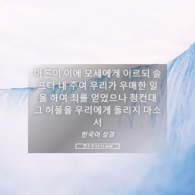 Picture 05 - 민수기 12:11 KOR - 아론이 이에 모세에게 이르되 슬프다 - Bible Verse Picture