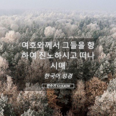 Picture 05 - 민수기 12:9 KOR - 여호와께서 그들을 향하여 - Bible Verse Picture