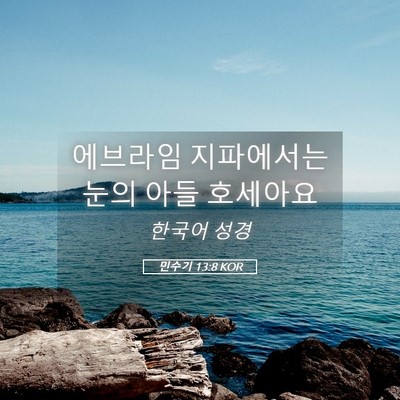 Picture 05 - 민수기 13:8 KOR - 에브라임 지파에서는 눈의 아들 - Bible Verse Picture