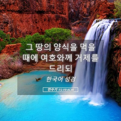 Picture 05 - 민수기 15:19 KOR - 그 땅의 양식을 먹을 때에 여호와께 - Bible Verse Picture
