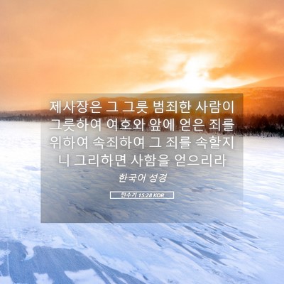 Picture 05 - 민수기 15:28 KOR - 제사장은 그 그릇 범죄한 사람이 - Bible Verse Picture