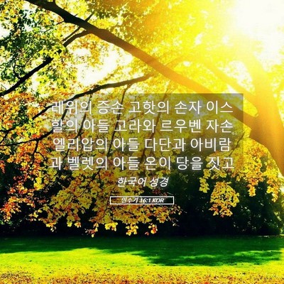Picture 05 - 민수기 16:1 KOR - 레위의 증손 고핫의 손자 이스할의 - Bible Verse Picture