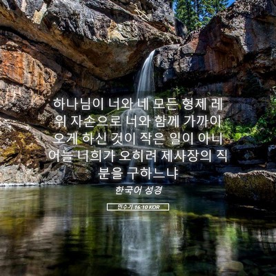 Picture 05 - 민수기 16:10 KOR - 하나님이 너와 네 모든 형제 레위 - Bible Verse Picture