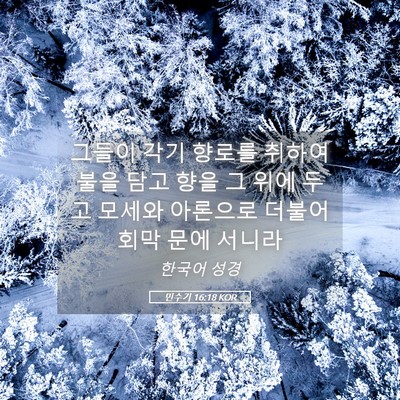 Picture 05 - 민수기 16:18 KOR - 그들이 각기 향로를 취하여 불을 - Bible Verse Picture