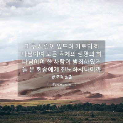 Picture 05 - 민수기 16:22 KOR - 그 두 사람이 엎드려 가로되 - Bible Verse Picture
